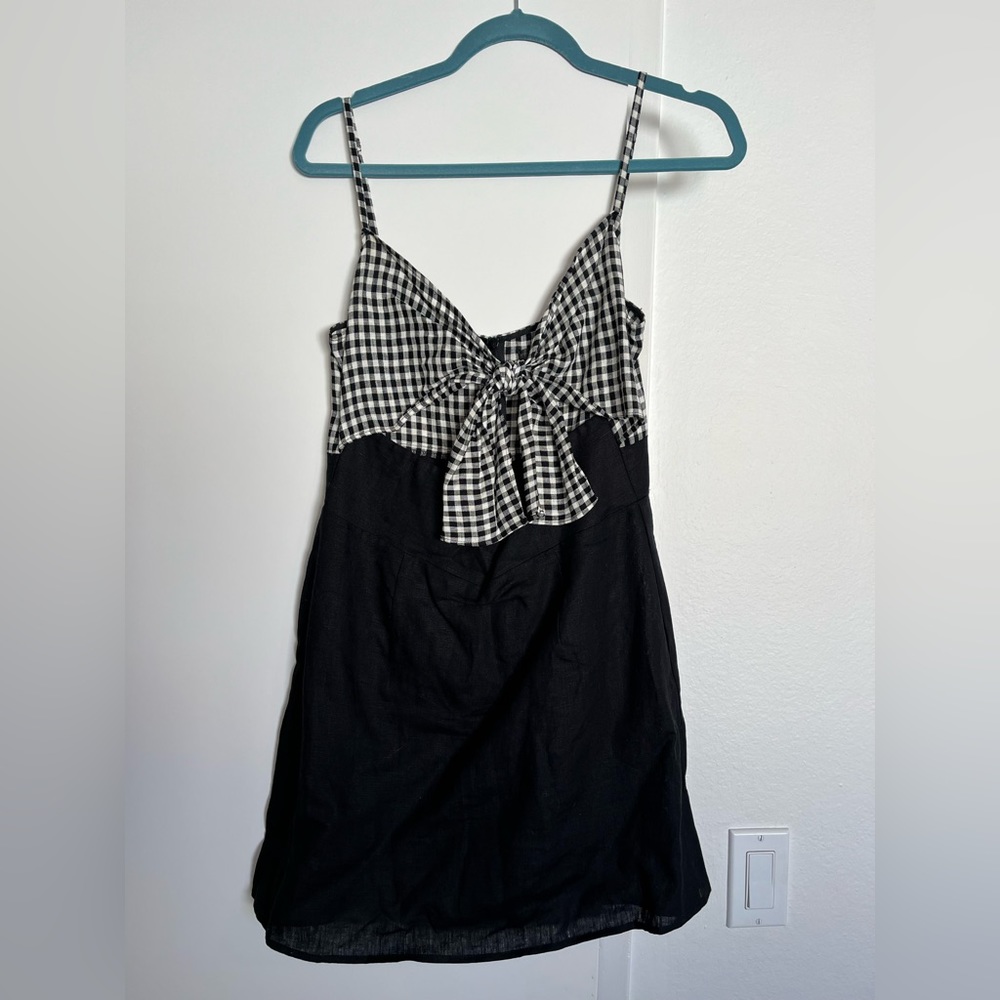 Reformation Linen Gingham dress. Size 8